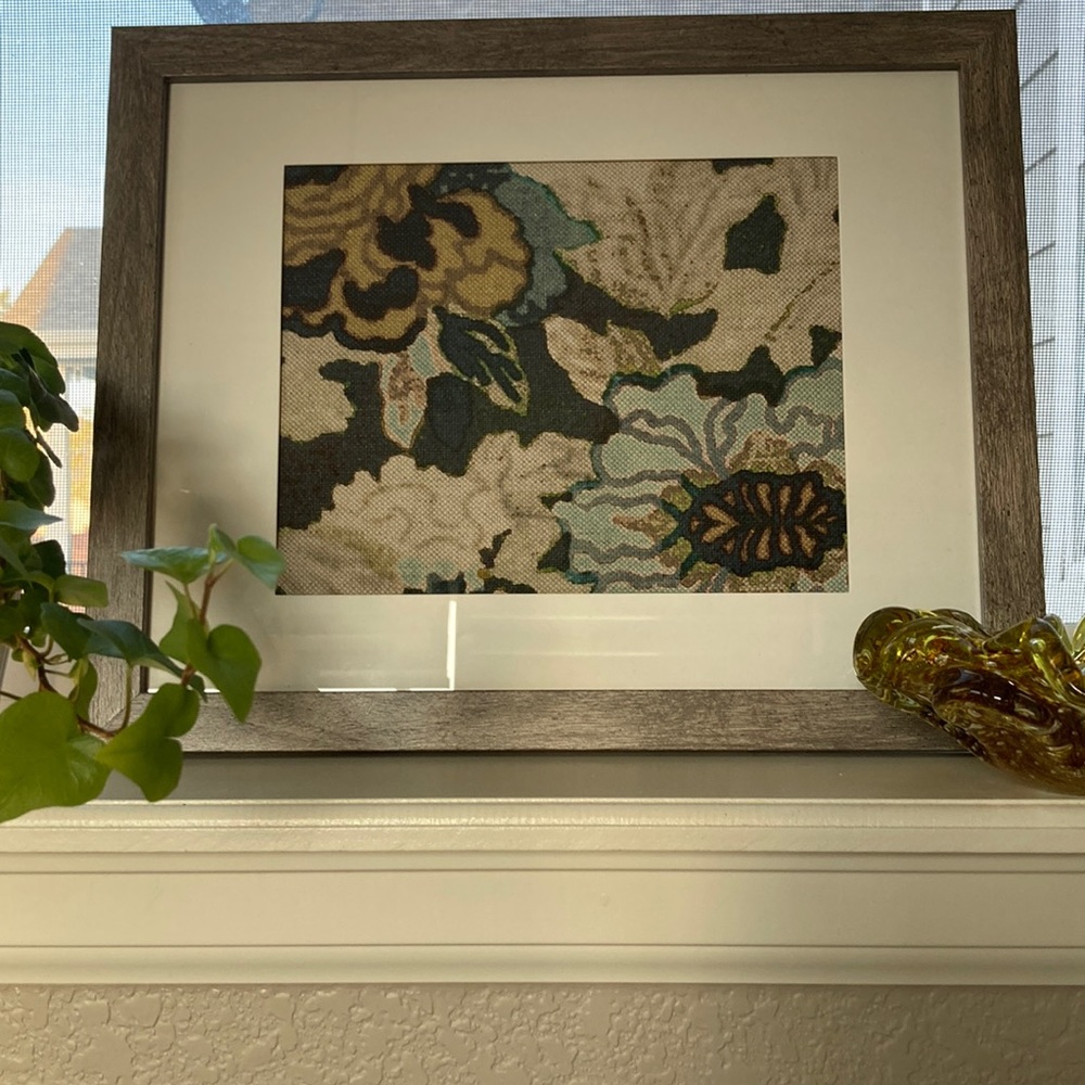 LEE JOFA Modern Ariosto print Marine/citron.